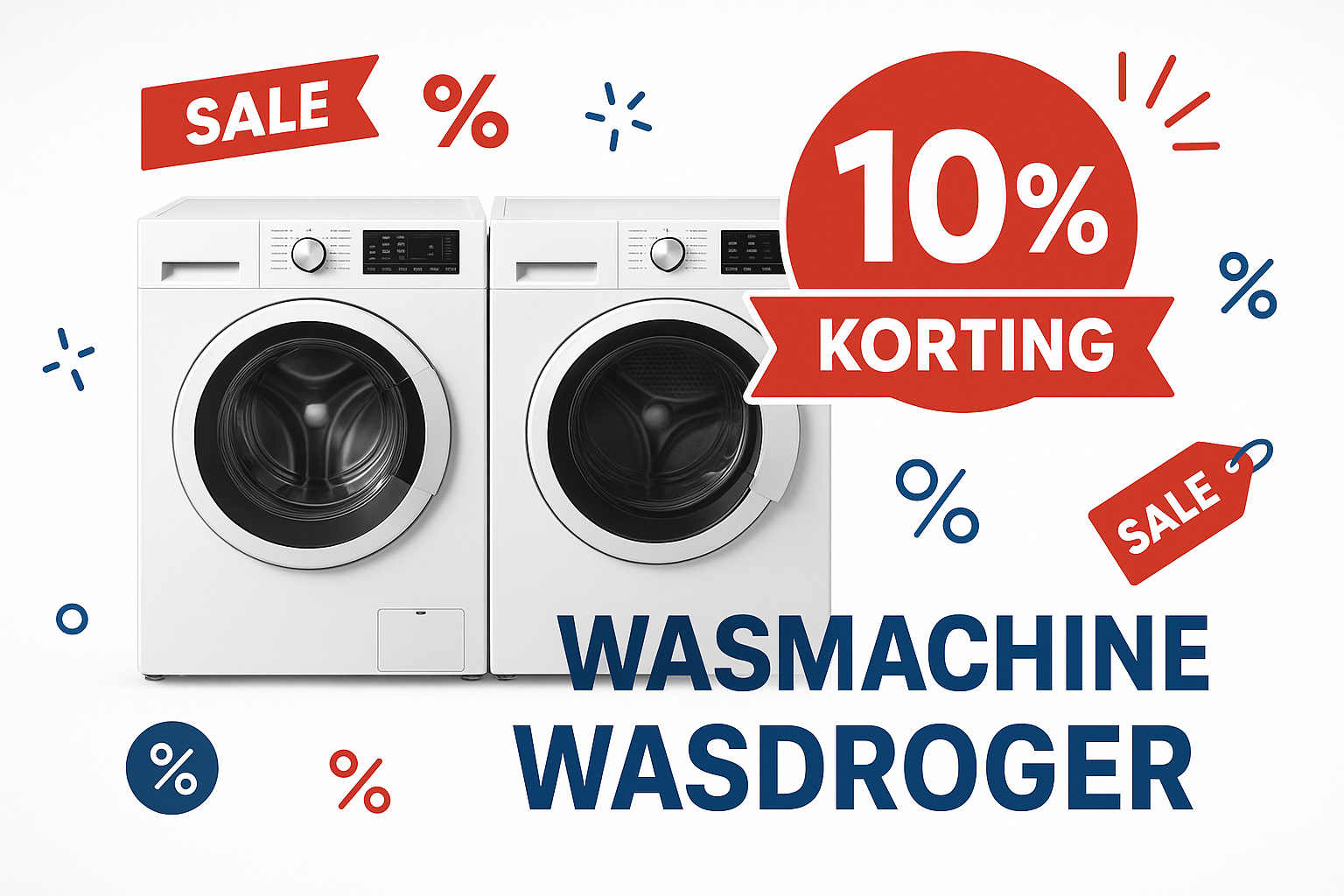 wasmachine & wasdroger 10% korting